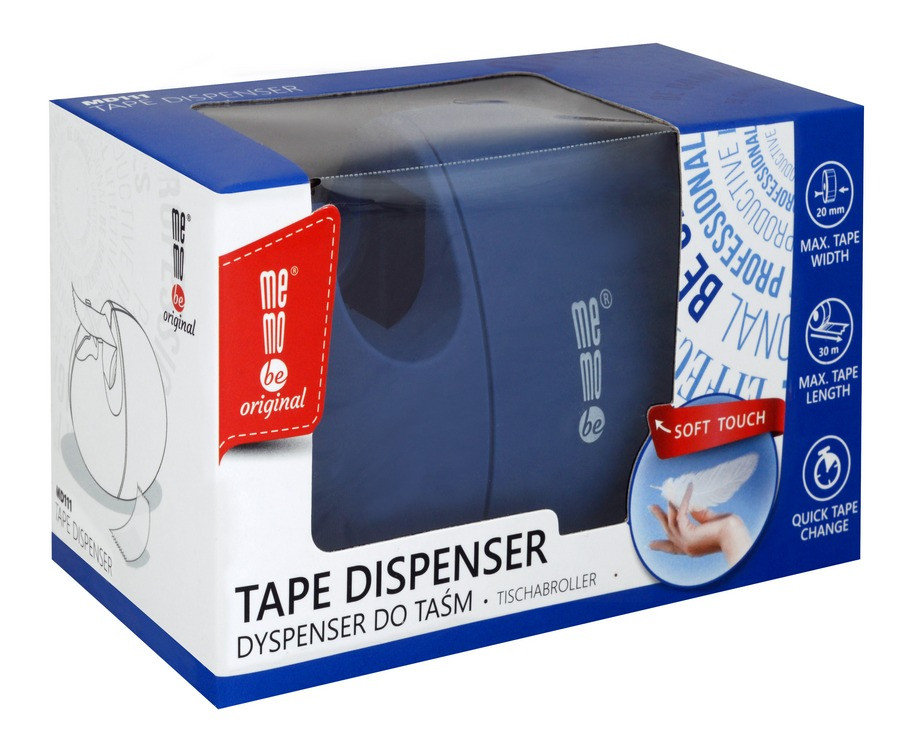 Dyspenser do taśm soft-touch niebieski pastelowy MemoBe MD111-38